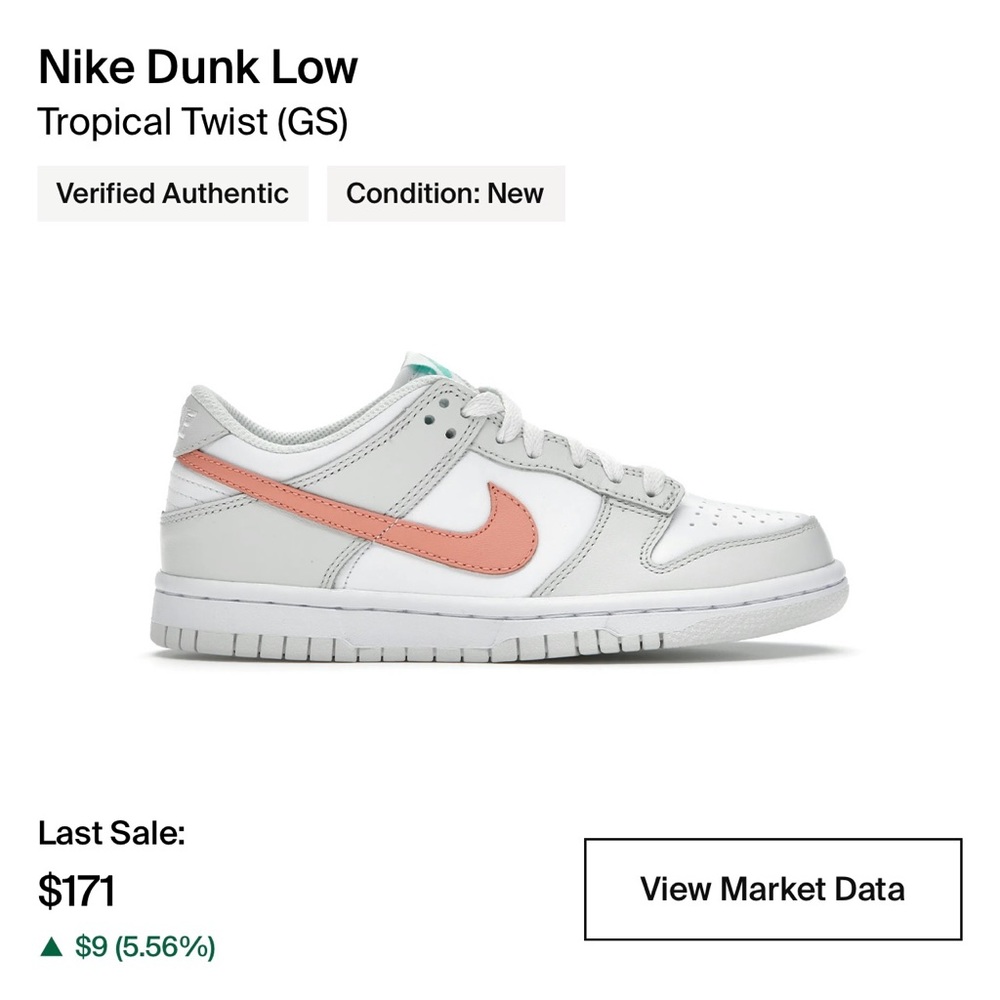 Nike Dunk Low Tropical Twist - size 7Y but fits a 8-8.5 womens
